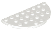 Deler - White Plate, Round Half 4 x 8
