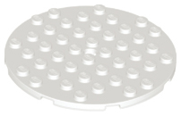 Deler - White Plate, Round 8 x 8 with Hole