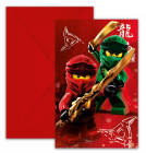 Tilbehør - LEGO Ninjago 6 stk - Invitasjoner med konvolutt