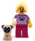 Minifigur BAM - Dame med mops og hundebein