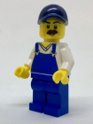 Minifigur City - Vaktmester med blå bukser og blå caps	