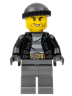 Minifigur City - Police - City Bandit Crook, Black Knit Cap