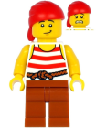 Minifigur Pirates - Pirate - Red Head Wrap, White Shirt with Red Stripes