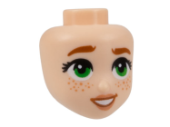 Deler - Light Nougat Mini Doll, Head Friends with Dark Orange Eyebrows, Green Eyes, Nougat Lips and Freckles