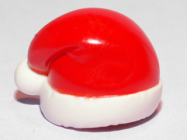 Deler - White Minifigure, Headgear Cap, Santa with Red Top Pattern