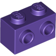 Deler - Dark Purple Brick, Modified 1 x 2 with Studs on Side