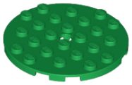 Deler - Green Plate, Round 6 x 6 with Hole