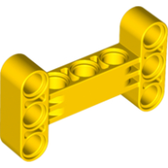 Deler - Yellow Technic, Liftarm, Modified H-Shape Thick 3 x 5 Perpendicular