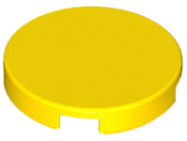 Deler - Yellow Tile, Round 2 x 2 with Bottom Stud Holder