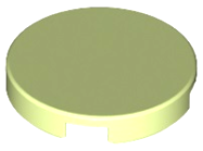 Deler - Yellowish Green Tile, Round 2 x 2 with Bottom Stud Holder