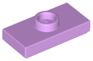 Deler - Medium Lavender Plate, Modified 1 x 2 with 1 Stud with Groove and Bottom Stud Holder (Jumper)