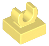 Deler - Bright Light Yellow Tile, Modified 1 x 1 with Open O Clip