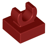 Deler - Dark Red Tile, Modified 1 x 1 with Open O Clip