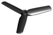 Deler - Black Propeller 3 Blade 9 Diameter with Center Recessed