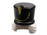 Deler - White Minifigure, Hair Combo, Hair with Hat, Bushy Hair with Black Shako, Gold Trim Pattern