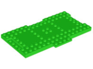Deler - Bright Green Brick, Modified 8 x 16 x 2/3 with 1 x 4 Indentations and 1 x 4 Plate
