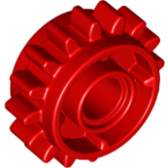 Deler - Red Technic, Gear 16 Tooth with Clutch on Both Sides