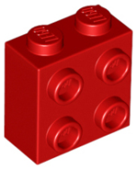 Deler - Red Brick, Modified 1 x 2 x 1 2/3 with Studs on Side