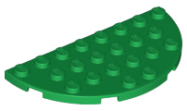 Deler - Green Plate, Round Half 4 x 8