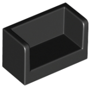 Deler - Black Panel 1 x 2 x 1 with Rounded Corners and 2 Sides