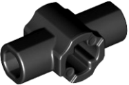 Deler - Black Technic, Axle Connector Hub with Two Bar Holders Perpendicular (Lightsaber Hilt)