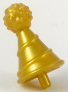 Deler - Pearl Gold Minifigure, Hat with Pin Attachment, Party Hat