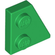 Deler - Green Wedge, Plate 2 x 2  Right