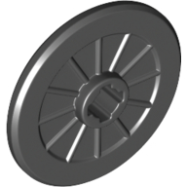 Deler - Black Wheel Wheelchair with Molded Black Hard Rubber Tire Pattern