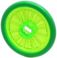 Deler - Trans-Bright Green Wheel Wheelchair with Molded Bright Green Hard Rubber Tire Pattern