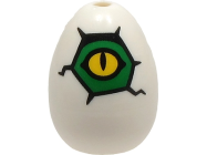 Deler - White Egg with Hole on Top with Yellow and Green Alligator / Crocodile Eye and Cracks Pattern