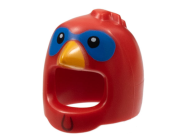 Deler - Red Minifigure, Headgear Mask Penguin / Chicken / Turkey with Blue Around Eyes
