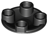Deler - Black Plate, Round 2 x 2 with Rounded Bottom (Boat Stud)