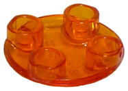 Deler - Trans-Orange Plate, Round 2 x 2 with Rounded Bottom (Boat Stud)