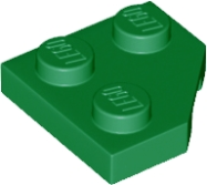 Deler - Green Wedge, Plate 2 x 2  Cut Corner