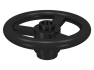 Deler - Black Technic, Steering Wheel Small, 3 Studs Diameter