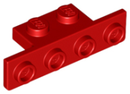 Deler - Red Bracket 1 x 2 - 1 x 4 with Two Rounded Corners at the Bottom