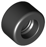 Deler - Black Tire 14mm D. x 9mm Smooth Small Wide Slick