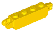 Deler - Yellow Hinge Brick 1 x 4 Locking with 1 Finger Vertical End and 2 Fingers Vertical End, 9 Teeth
