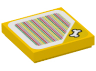 Deler - Yellow Tile 2 x 2 with Groove with Super Mario Scanner Code Golden Bone Pattern (Sticker)- Set 71399