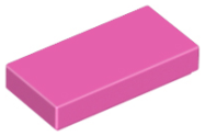 Deler - Dark Pink Tile 1 x 2 with Groove