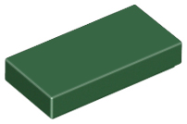 Deler - Dark Green Tile 1 x 2 with Groove