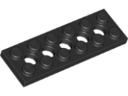 Deler - Black Technic, Plate 2 x 6 with 5 Holes
