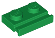 Deler - Green Plate, Modified 1 x 2 with Door Rail
