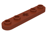 Deler - Reddish Brown Technic, Plate 1 x 5 with Smooth Ends, 4 Studs and Center Axle Hole