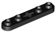 Deler - Black Technic, Plate 1 x 5 with Smooth Ends, 4 Studs and Center Axle Hole