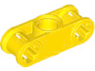 Deler - Yellow Technic, Axle and Pin Connector Perpendicular 3L with Center Pin Hole