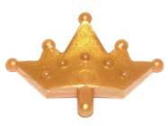 Deler - Pearl Gold Minifigure, Crown Tiara, 5 Points, Rounded Ends