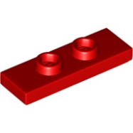 Deler - Red Plate, Modified 1 x 3 with 2 Studs (Double Jumper)