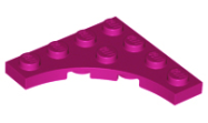 Deler - Magenta Plate, Modified 4 x 4 with 3 x 3 Curved Cutout