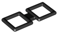 Deler - Black Bar 2 1/4 x 5 1/4 Double Squares (BrickHeadz Glasses Square)